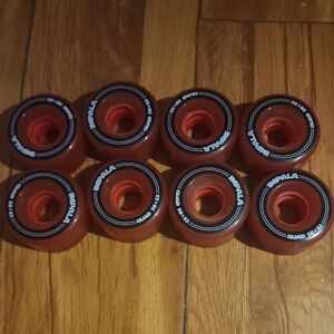 Impala Red Quad Skate Wheels - Set of 8